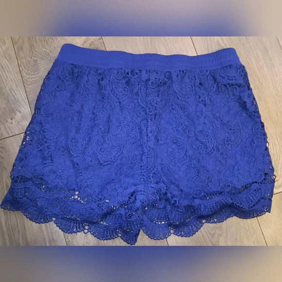 Royal Blue Lace Shinestar Elastic Shorts (Size XL) - Picture 2 of 11